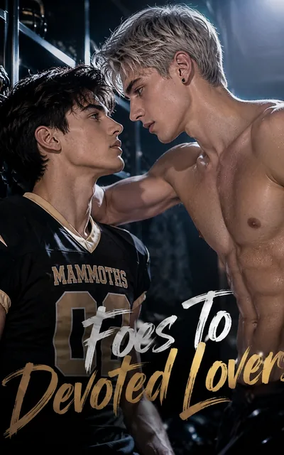 Foes To Devoted Lovers official poster — two football players on the Mammoths