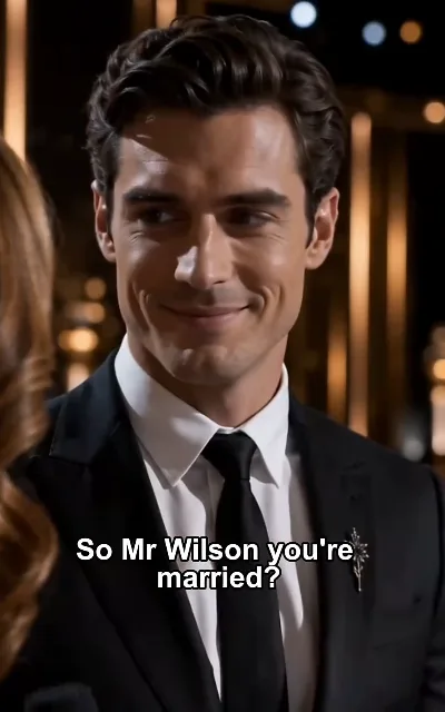 The real couple's eyes meeting across the ballroom