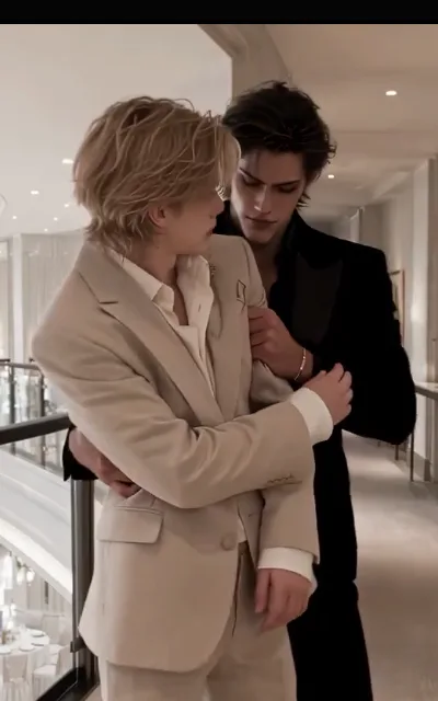 Lucien close to Theo in the hallway