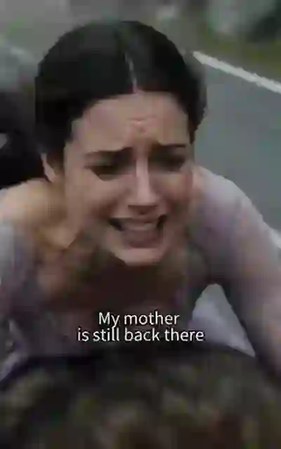 The heroine crying out for her mother