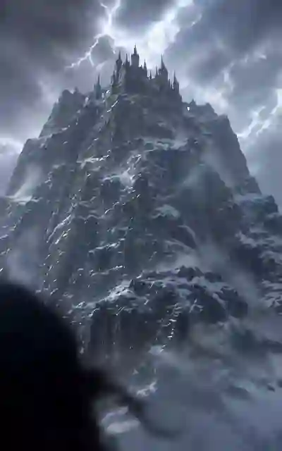 The dragon stronghold on a storm-wreathed mountain