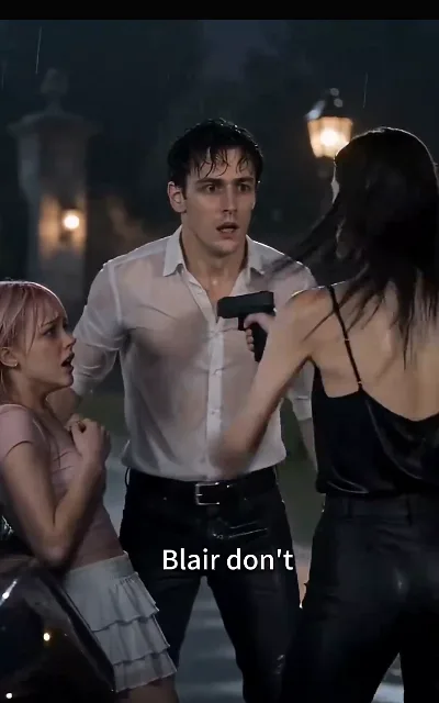 The black sports car in the downpour