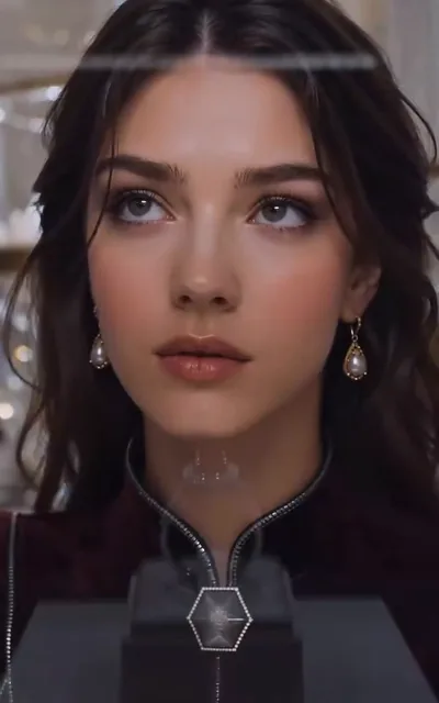 Mia watching the rival wear her own design