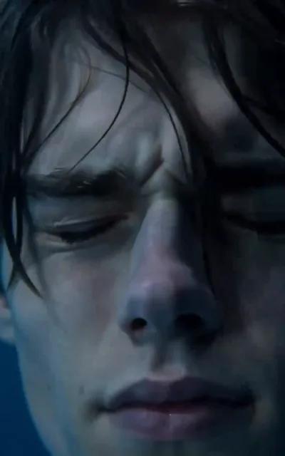 Caleb diving into the tank
