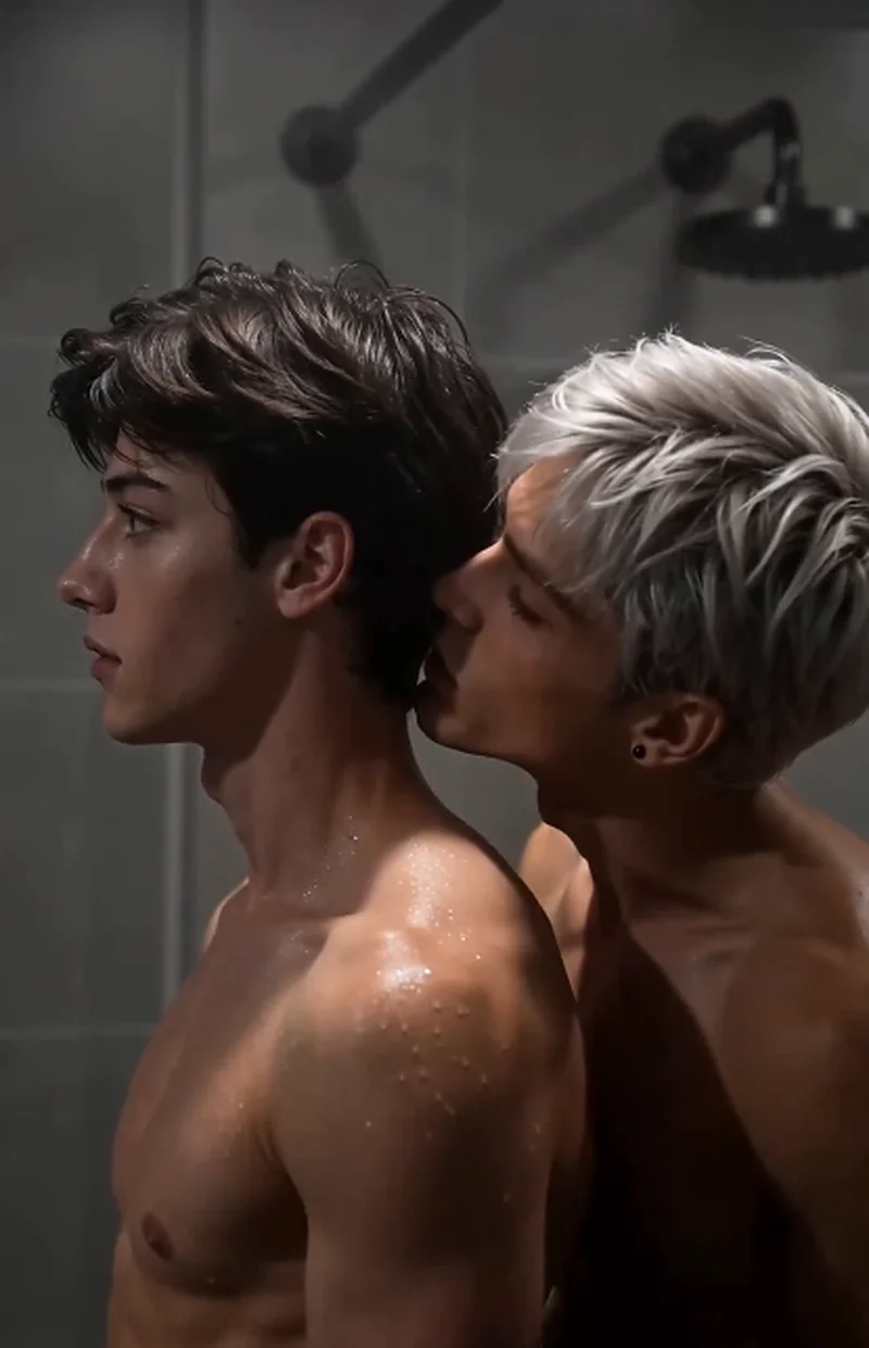 The shower scene — Dylan steps in uninvited