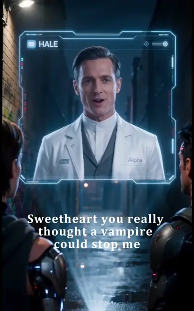 Hale on the hologram screen taunting the team