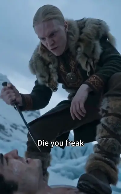 Lord Claude standing over Kael with a blade