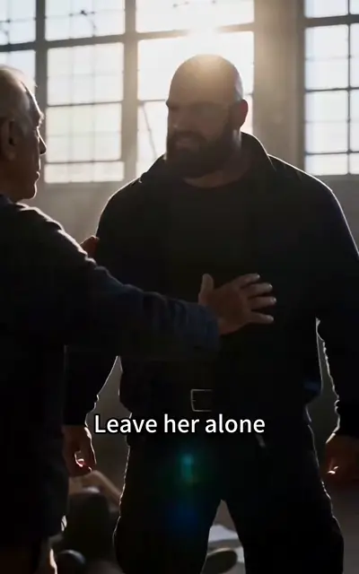 The bald stranger steps between the crew and Sienna