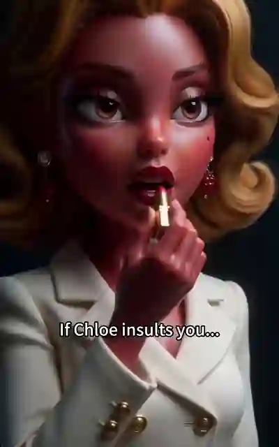 Lydia applying lipstick before the public entrance
