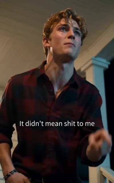 Ethan running out into the rain