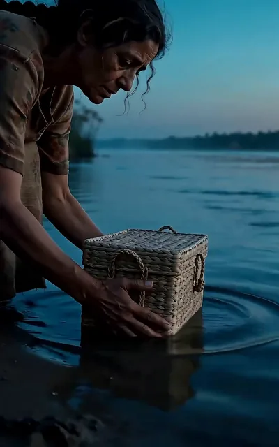 The pharaoh's daughter wades into the reeds