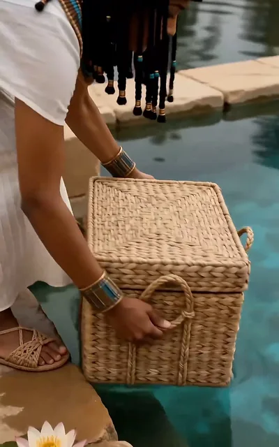 The child lifted from the water