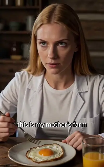 Aurora at the farm kitchen table