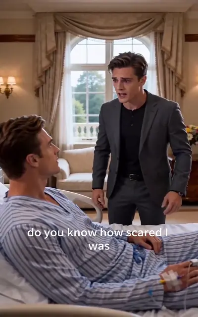 The heir stands over the hospital bed