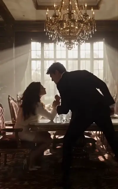 Maya and Julian at the dining hall, the confrontation