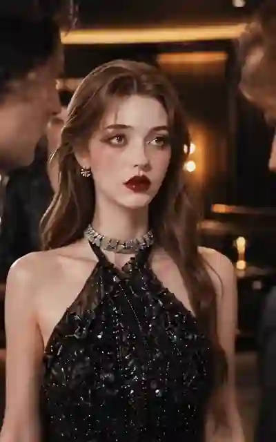 Victoria in the glitter dress turning away the suitor
