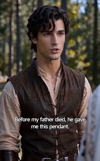 The king holding the pendant