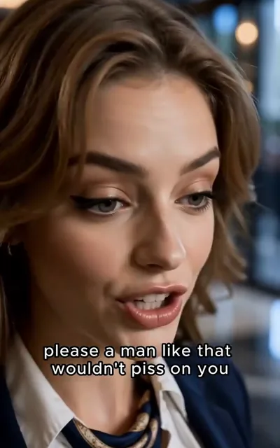 Ava in a cleaner's uniform