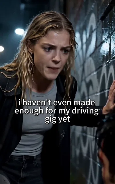 Emma finding the collapsed stranger in the rain