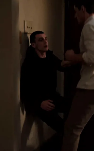 The confrontation as someone corners Johnny
