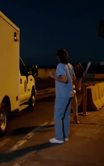 A car mirror at night