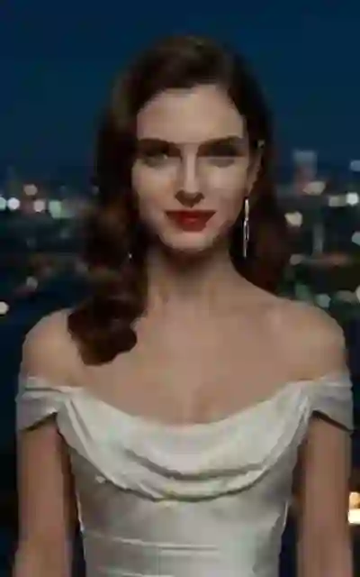 Victoria in the white gown at the New York ball