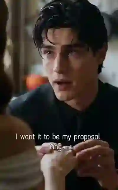 Alex offering the relic ring to Victoria