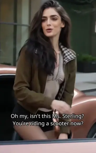 The supervisor leaning from a car to mock her