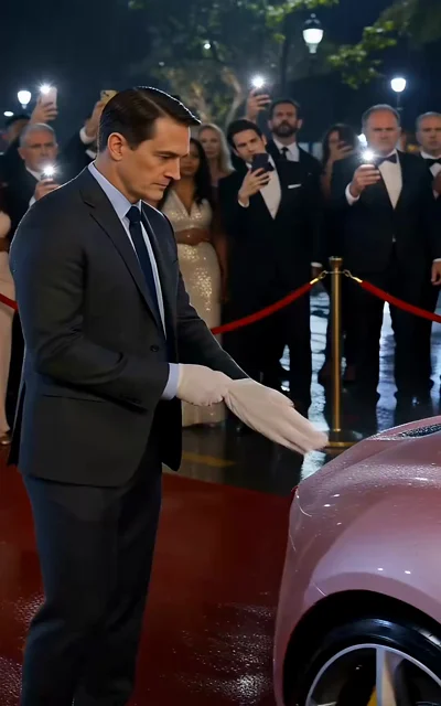 The pink Ferrari materializes
