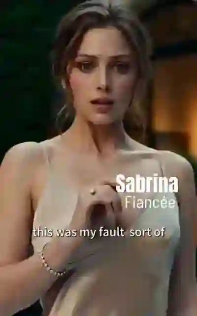 Sabrina in the cream slip dress labeled fiancee