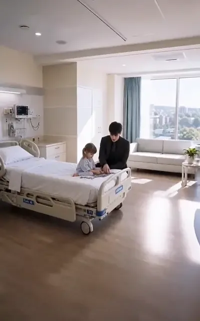 Ethan at Lulu's hospital bed