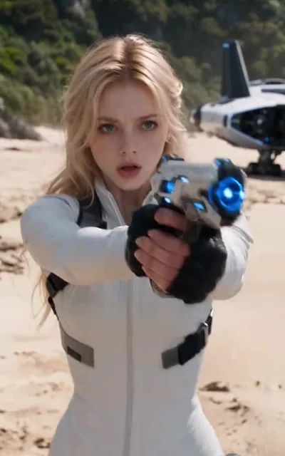 The shark attack on the beach