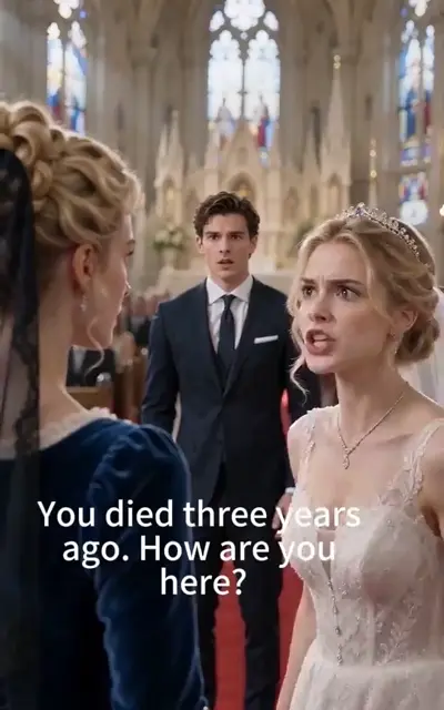 Sophia facing the bride and groom in the church