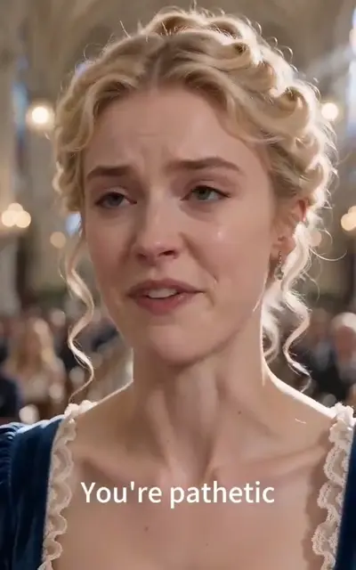 Sophia tearful in the church