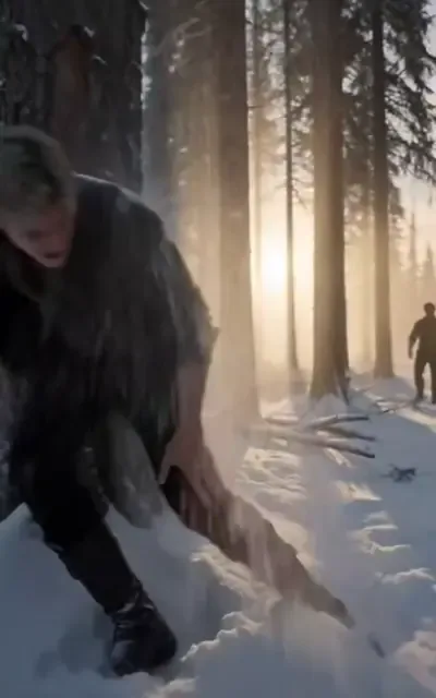 Cale the logger in the snow